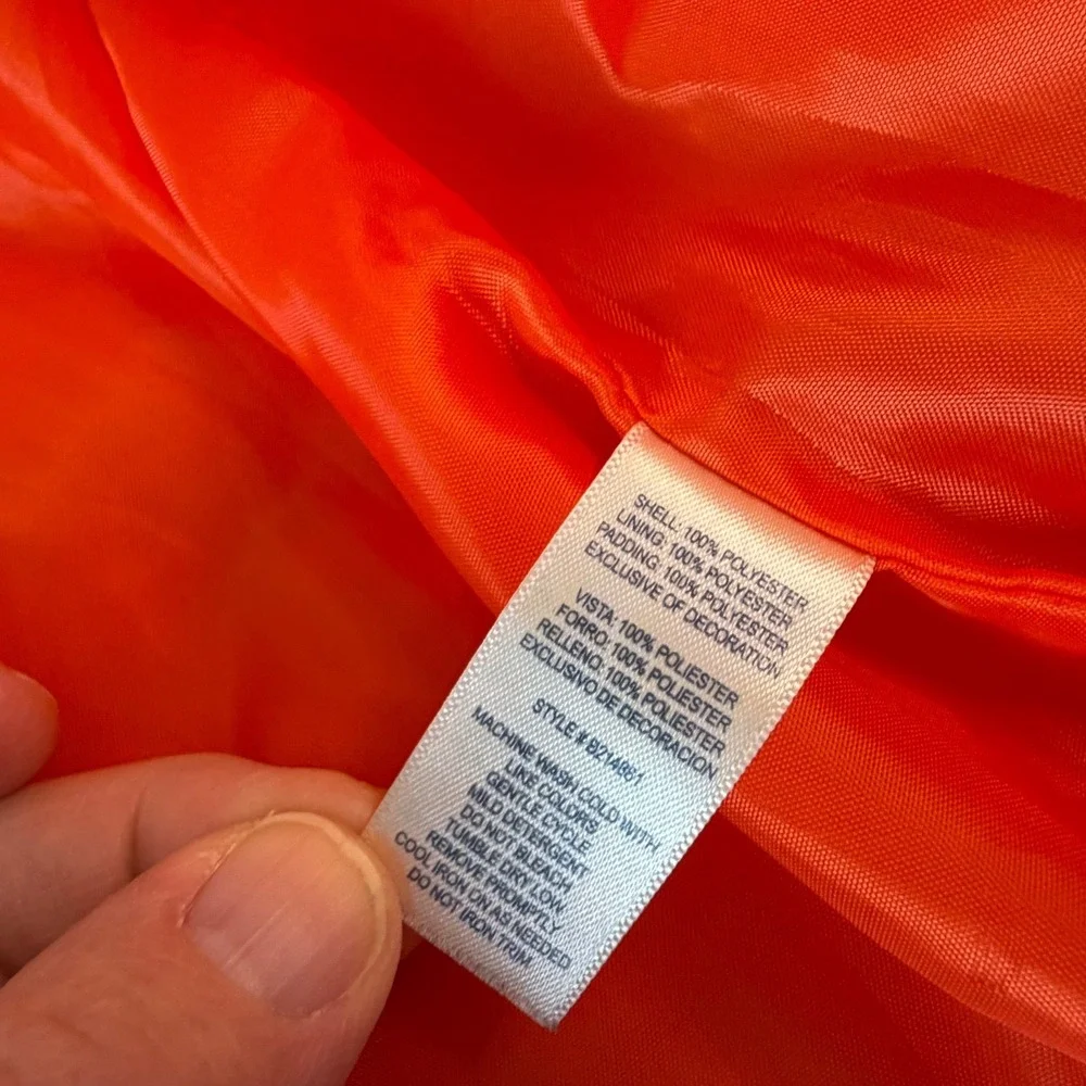 Oshkosh‎ B'Gosh Puffer Jacket Blue Orange White Hooded Full Zip 2T